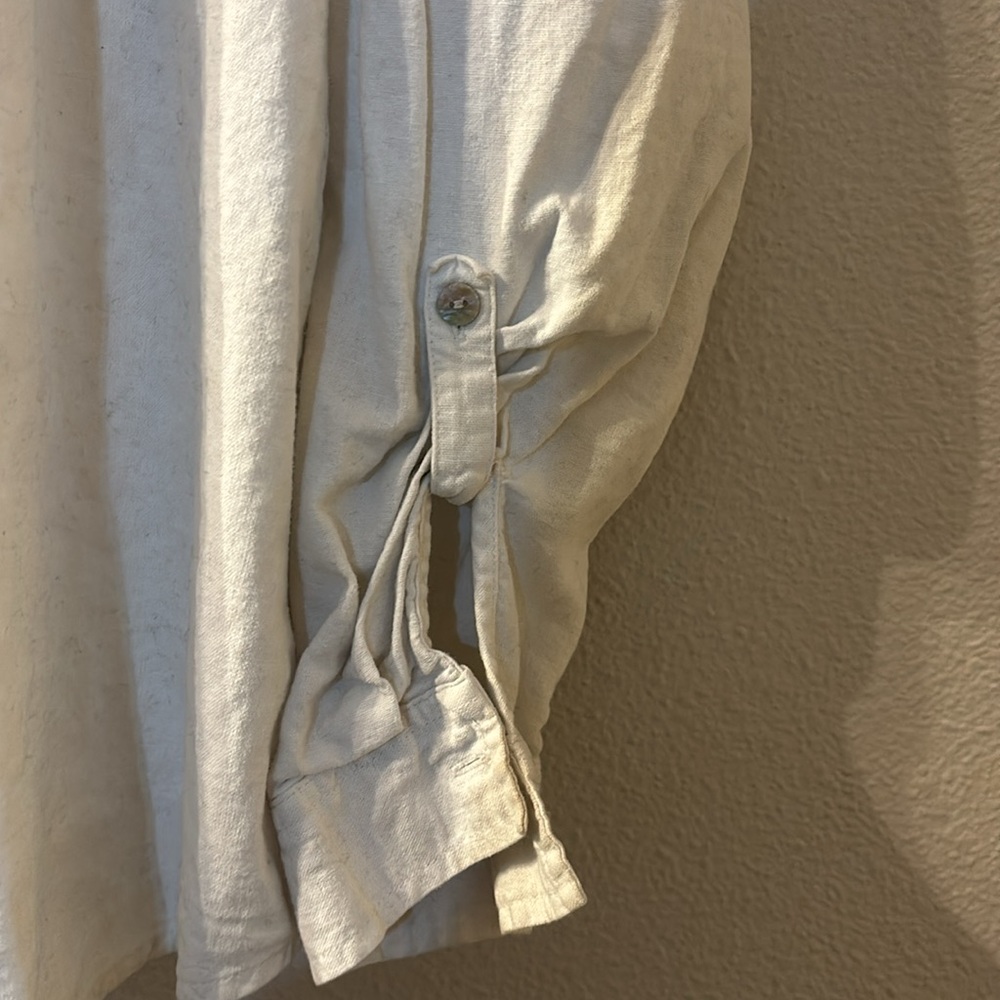 Orvis Linen Blend White Button Down Size Xxl - image 2